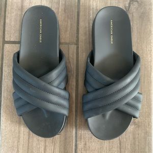American Eagle cross strap slides